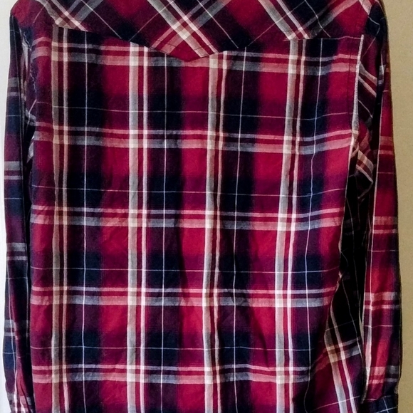 Roper Western Shirt Mens XL Red White Blue Pearl Snaps Short Sleeve Pockets - Picture 8 of 10